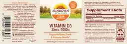 Label for Vitamin D3 25 mcg 1000 IU