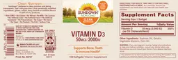 Label for Vitamin D3 50 mcg 2000 IU