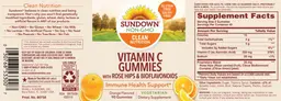 Label for Vitamin C Gummies With Rosehips And Bioflavonoids Orange Flavored