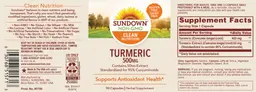 Label for Turmeric 500 mg