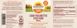 Label for Saw Palmetto for Him 450 mg