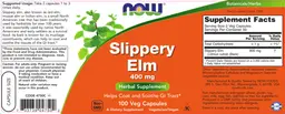 Label for Slippery Elm 400 mg