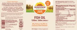 Label for Fish Oil 1200 mg 360 mg Omega-3