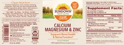 Label for Calcium Magnesium & Zinc
