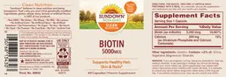 Label for Biotin 5000 mcg