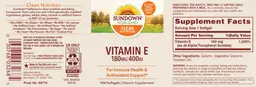 Label for Vitamin E 180 mg 400 IU