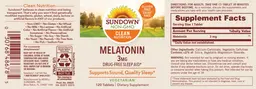 Label for Melatonin 3 mg