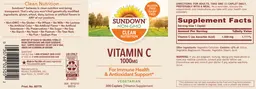 Label for Vitamin C 1000 mg