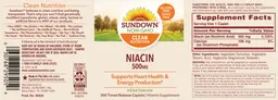 Label for Niacin 500 mg