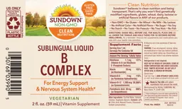 Label for Sublingual Liquid B Complex