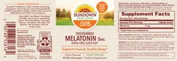 Label for Dissolvable Melatonin 5 mg Cherry Flavored