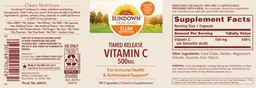 Label for Timed Release Vitamin C 500 mg
