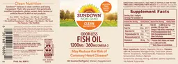 Label for Odor-Less Fish Oil 1200 mg