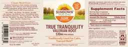 Label for True Tranquility Valerian Root 530 mg