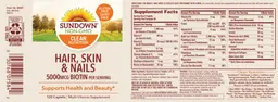 Label for Hair, Skin & Nails