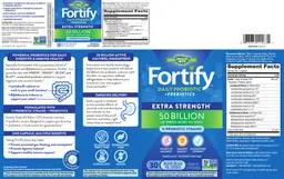 Label for Fortify Daily Probiotic 50 Billion