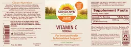 Label for Vitamin C 1000 mg