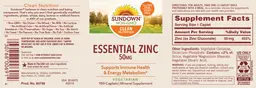 Label for Essential Zinc 50 mg