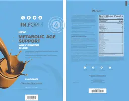 Label for Metabolic Age Support Whey Protein Shake Chocolate