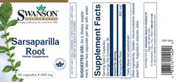 Label for Sarsaparilla Root 450 mg