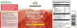 Label for Omega-3 Fish Oil with Vitamin D 1000 mg Lemon Flavored