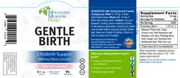 Label for Gentle Birth (without Blue Cohosh)
