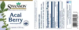 Label for Acai Berry 500 mg