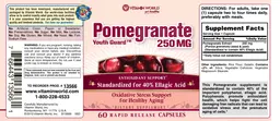 Label for Youth Guard Pomegranate 250 mg