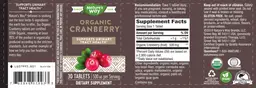 Label for Organic Cranberry
