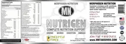 Label for Nutrigen Pineapple Punch