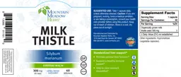 Label for Milk Thistle 300 mg