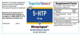 Label for 5-HTP 50 mg
