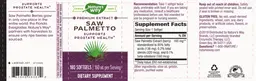 Label for Saw Palmetto 160 mg