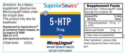 Label for 5-HTP 75 mg