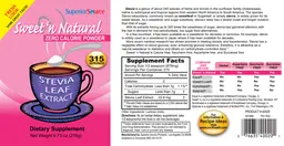 Label for Sweet 'n Natural Stevia Leaf Extract