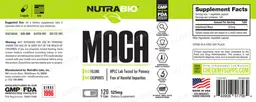 Label for Maca 525 mg