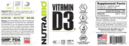 Label for Vitamin D3 1000 IU