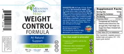 Label for Weight Control Formula