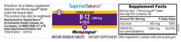 Label for Cyanocobalamin B-12 1,000 mcg & Folic