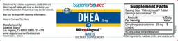 Label for DHEA 25 mg