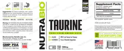 Label for Taurine 1000 mg