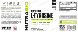 Label for 100% Pure L-Tyrosine 500 mg