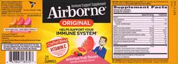 Label for Airborne Assorted Fruit Flavors