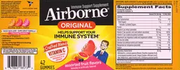 Label for Airborne Assorted Fruit Flavors