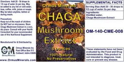 Label for Chaga Mushroom Extract