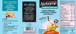 Label for Airborne + Everyday Stress Away Zesty Orange