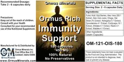 Label for Ormus Rich Immunity Support