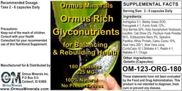 Label for Ormus Rich Glyconutrients