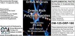 Label for Ormus Rich Polysaccharides