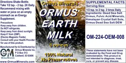 Label for Ormus Earth Milk